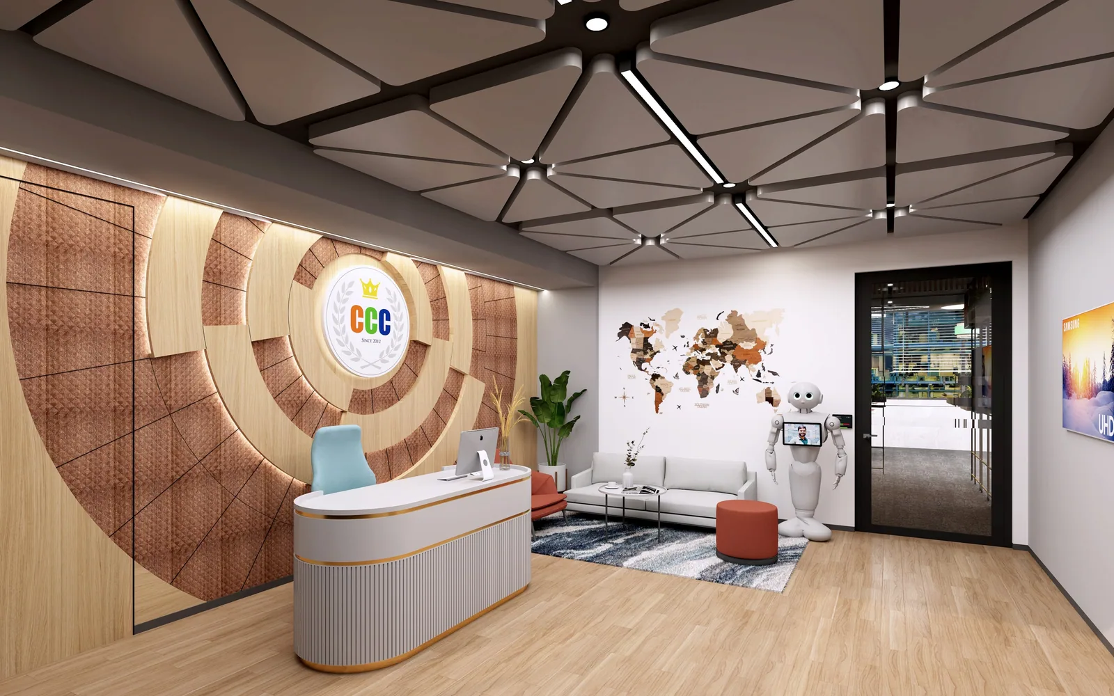 CCC Global — 5,500 sq.ft corporate office interior, Hyderabad, by Pencil Sketch Design Studio