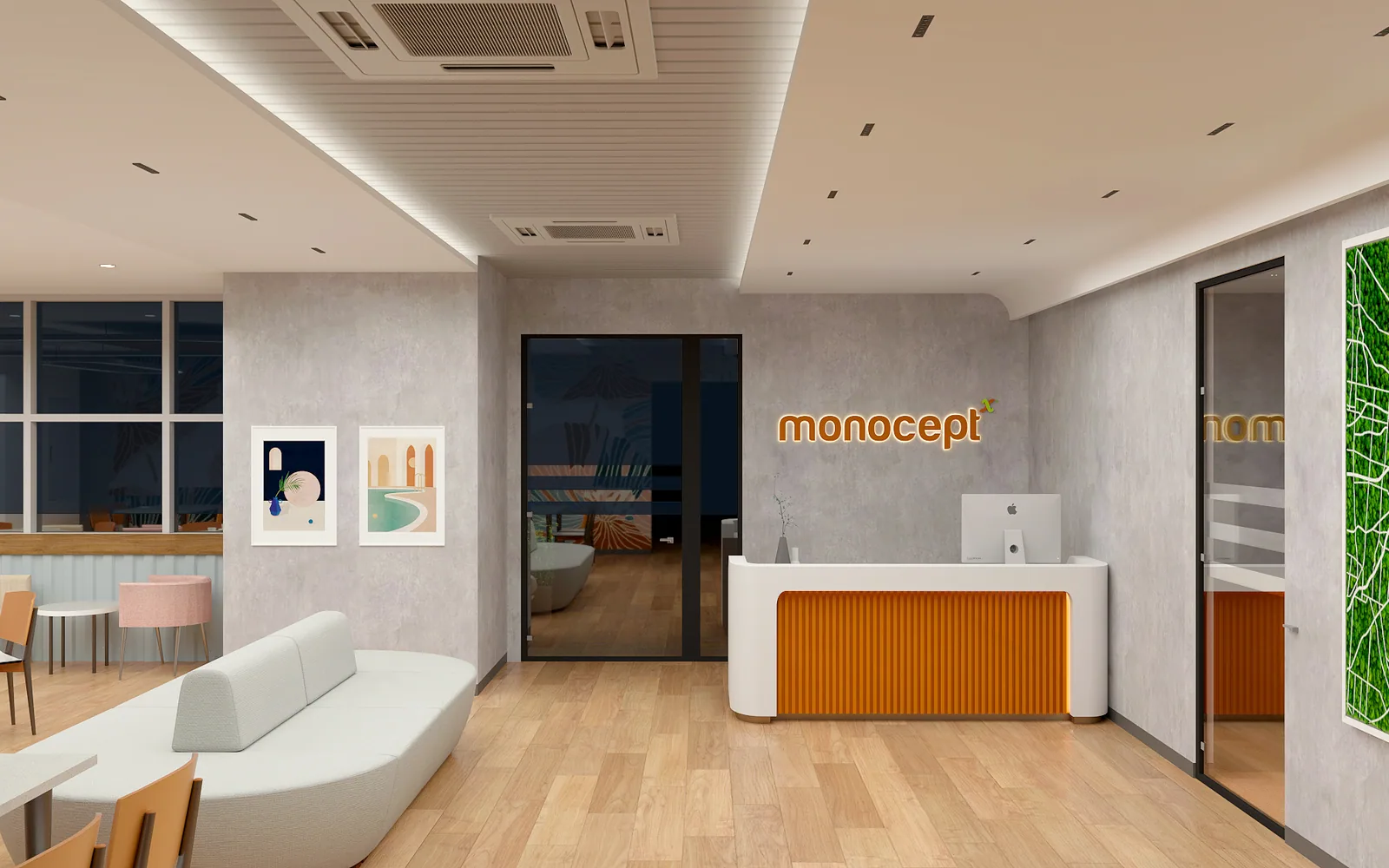 Monocept Consulting — 13,000 sq.ft corporate office interior, Hyderabad, by Pencil Sketch Design Studio